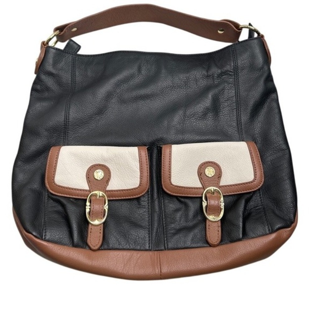 Emma Fox‎ Trio Color Large Shoulder 100% Leather Handbag